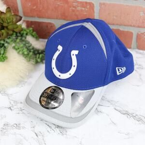 New Era 39Thirty Stretch Fit NEW Indianapolis Colts NFL Hat Cap Blue Gray S/M